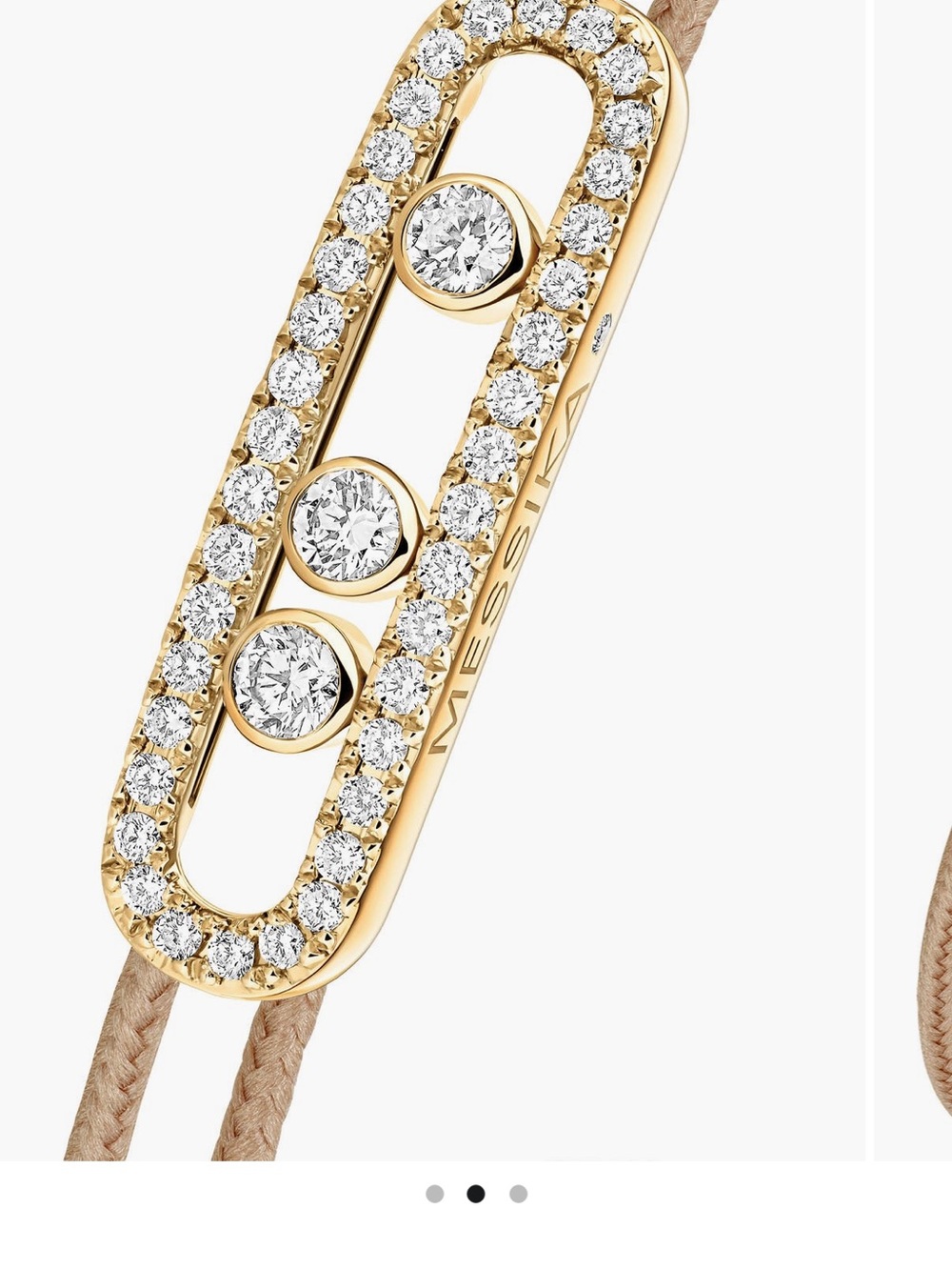 Messika care pave diamond cord bracelet. - Picture 2 of 4